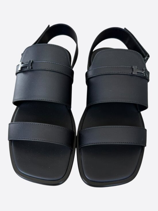 Hermes Black Leather Giacomo Sandals main image 4